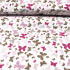 Cotton fabrics, by the meter. Pink Butterflies on White