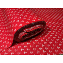 Tissu coton au métre imprimé Volants blanche sur rouge