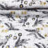 Cotton fabric 100% cotton, 125 g/m², width 160 cm, gray and yellow flowers on white