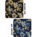 Velvet upholstery fabrics with print, Flowers on Black