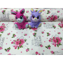 Cotton fabric 100% cotton, 125 g/m², width 160 cm, red flowers