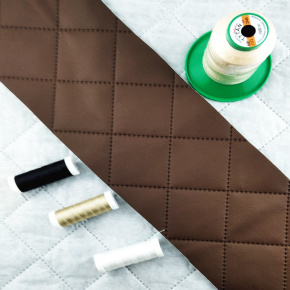 Ekokůže prošívaná ultrazvukem, barva hnědá, metráž