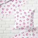 Dekorační bavlněná látka, metráž, Srdíčka Růžová na Bílém