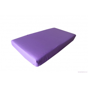 Prostěradlo do postýlky bavlněné na gumu 120x60 cm FIALOVÉ