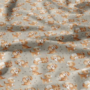 Bavlněná látka, metráž. Pejsek na Šedém