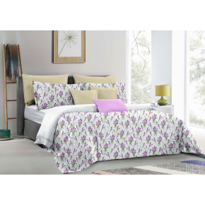 Flanelové povlečení na zip, barva Fialová, 140x200 cm