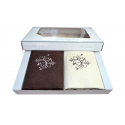 Set of Terry Towels 2 pcs 70x140 cm, color Brown and Ecru