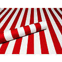 Tissu imperméable PREMIUM motif rayures rouges blanches