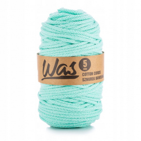 Bavlněná šňůra 5mm, 100m, barva seledynová 190