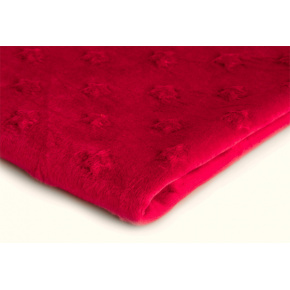 Látka minky hvězdy, 320 g/m², šíře 155 cm, metráž, červená