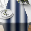 Decorative children's cotton fabrics, by the meter. Dark blue stripes