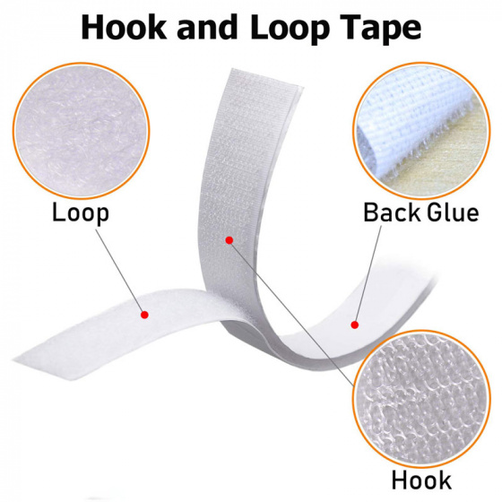 Pásek na suchý zip s lepidlem bílý 100  mm