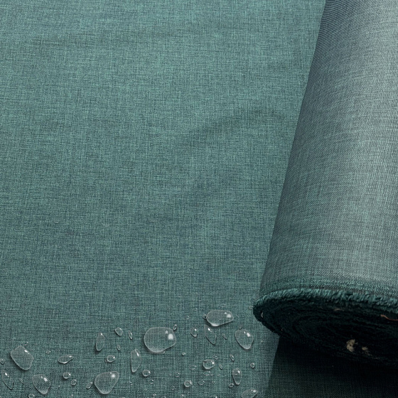 Water-repellent fabric Imitation linen, 220 g/m², width 160 cm, turquoise