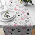 Children's cotton fabric by the meter Whale Pink