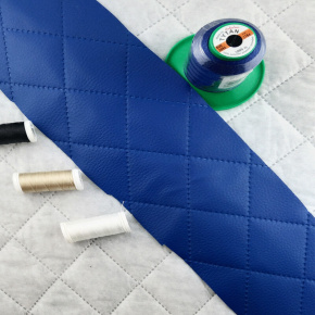 Ekokůže prošívaná ultrazvukem, barva chabrová, metráž