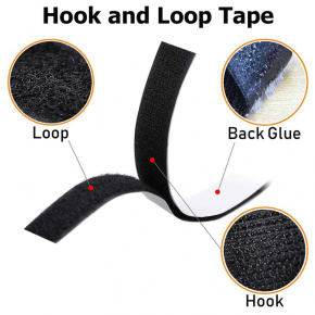 Black hook and loop tape with adhesive 50 mm Black hook and loop tape with adhesive 50 mm