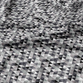 Cotton fabric 100% cotton, 125 g/m², width 160 cm, black triangles 2 cm