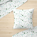 Children's cotton fabric 100% cotton, 125 g/m², width 160 cm, green stars on white