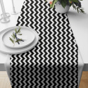 Decorative children's cotton fabrics, by the meter. Zigzag black