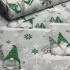 Christmas cotton fabric, by the meter, width 160 cm, Green Elves on Gray