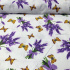 Cotton fabric 100% cotton, 125 g/m², width 160 cm, lavender flowers and butterflies