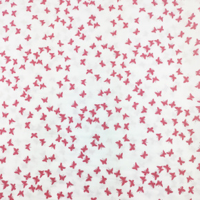 Bavlněné látky Percal. Červené motýlci na Bílém