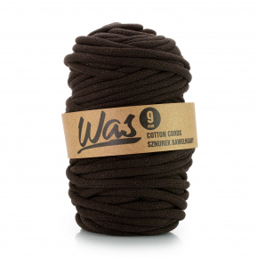 Bavlněná šňůra 9mm, 50m, tmavě hnědá 350