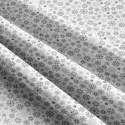 Christmas cotton fabric, by the meter, width 160 cm, Snowflakes Grey on White