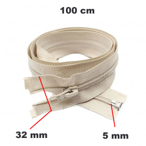 Zip spirálový Dělitelný Béžový 5 mm délka 100 cm