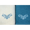 Set of Terry Towels 2 pcs 70x140 cm, color Turquoise and Ecru