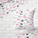 Children's cotton fabric by the meter Whale Pink