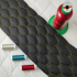 Eco-leather GEO color Black quilted with Yellow threads, faux leather by the meter