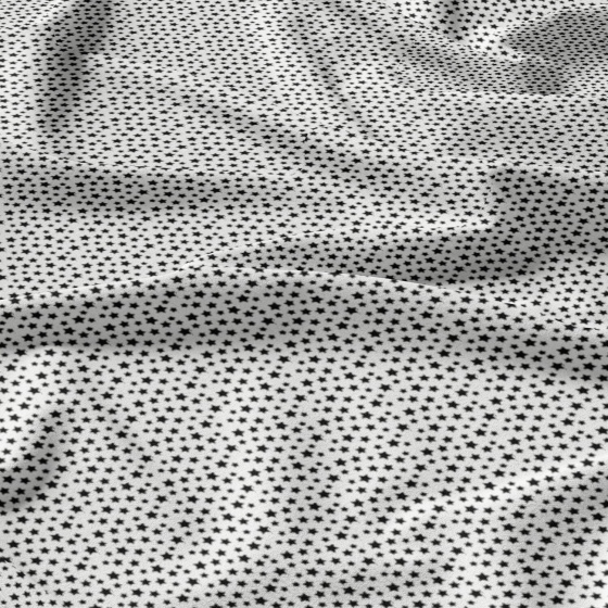 Children's cotton fabric 100% cotton, 125 g/m², width 160 cm, mini black stars on white