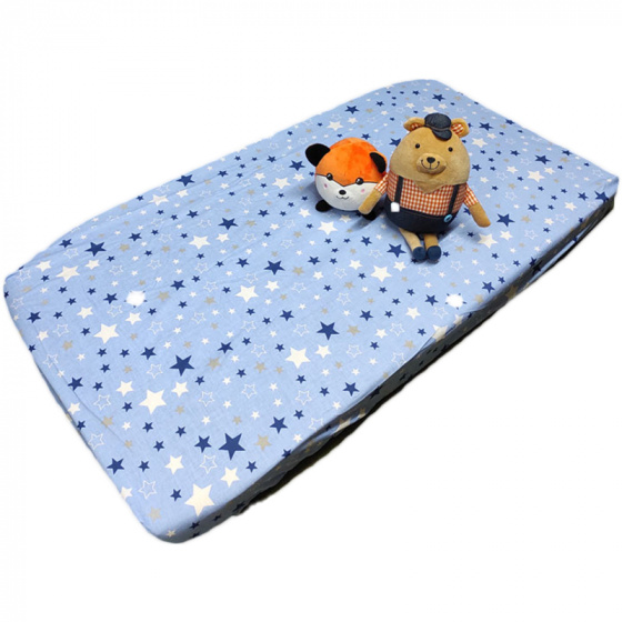 Cotton fitted crib sheet with elastic 120x60 cm