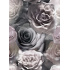 Velvet upholstery fabrics with print, Grey and White Roses