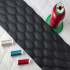 Eco-leather GEO color black quilted with black threads, faux leather by the meter