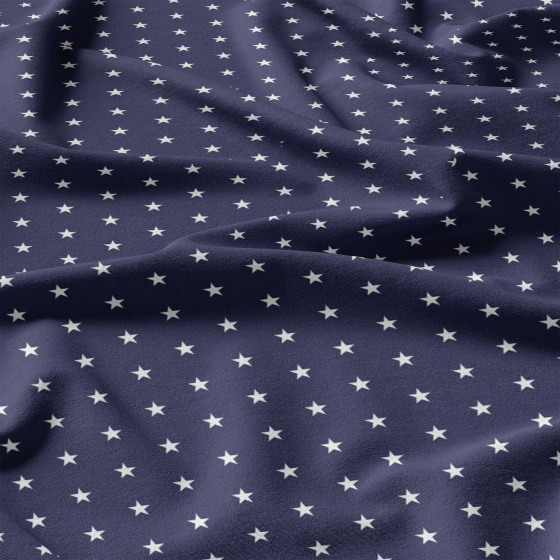 Children's cotton fabric 100% cotton, 125 g/m², width 160 cm, white stars on blue