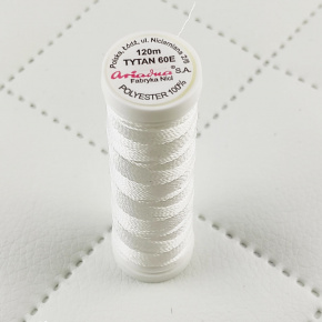 Sewing thread Titan 60E 120 m color white 2500 small