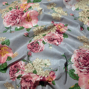 Bavlněná látka 100% bavlny, 125 g/m², šíře 160 cm, kytičky na šedém