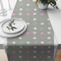 Children's cotton fabric 100% cotton, 125 g/m², width 160 cm, white and pink stars on grey