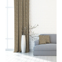 Velvet upholstery fabrics with print, Golden Ornament on Cappuccino