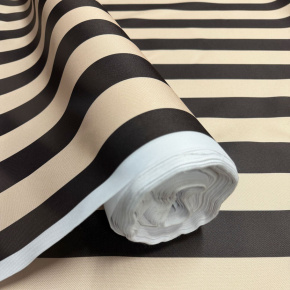 Venkovní látka Pergola (Oxford), 200 g/m², šíře 160 cm, béžovo-čekoladové proužky 5 cm