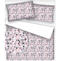 Cotton fabric 100% cotton, 125 g/m², width 160 cm, pink triangles 2 cm