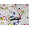 Tissu coton au métre imprimé GRANDE FLEUR DE POMME gris