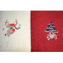 Set of Terry Towels 2 pcs 70x140 cm, color Red and Ecru