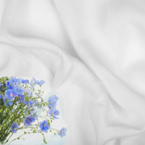 Natural linen fabric Julia, White, 154 gr/m2