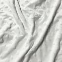 Látka minky srdička, 320 g/m², šíře 160 cm, metráž, bílá