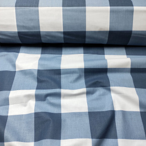 Children's cotton fabrics, by the meter. Cube 8 cm, Blue