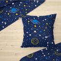 Children's cotton fabric 100% cotton, 125 g/m², width 160 cm, yellow galaxies on blue