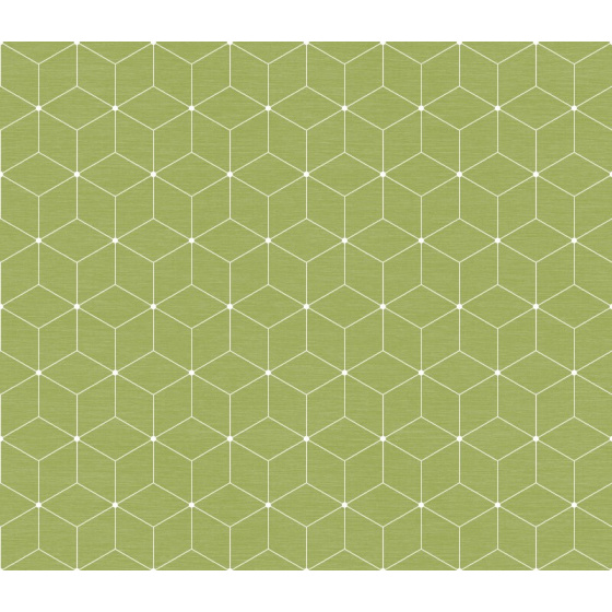Velvet upholstery fabrics with print, Cubes on Green